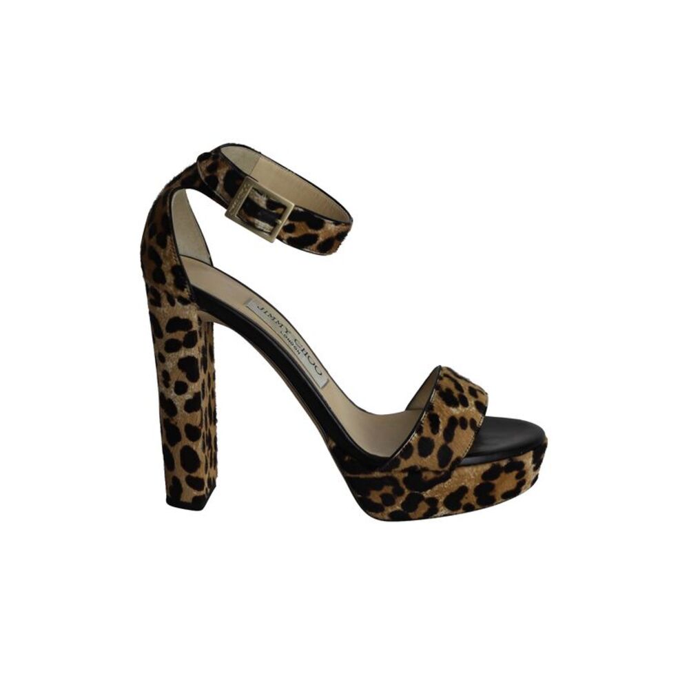 Jimmy Choo Holly Platform Sandals in Animal Print Ponyhair